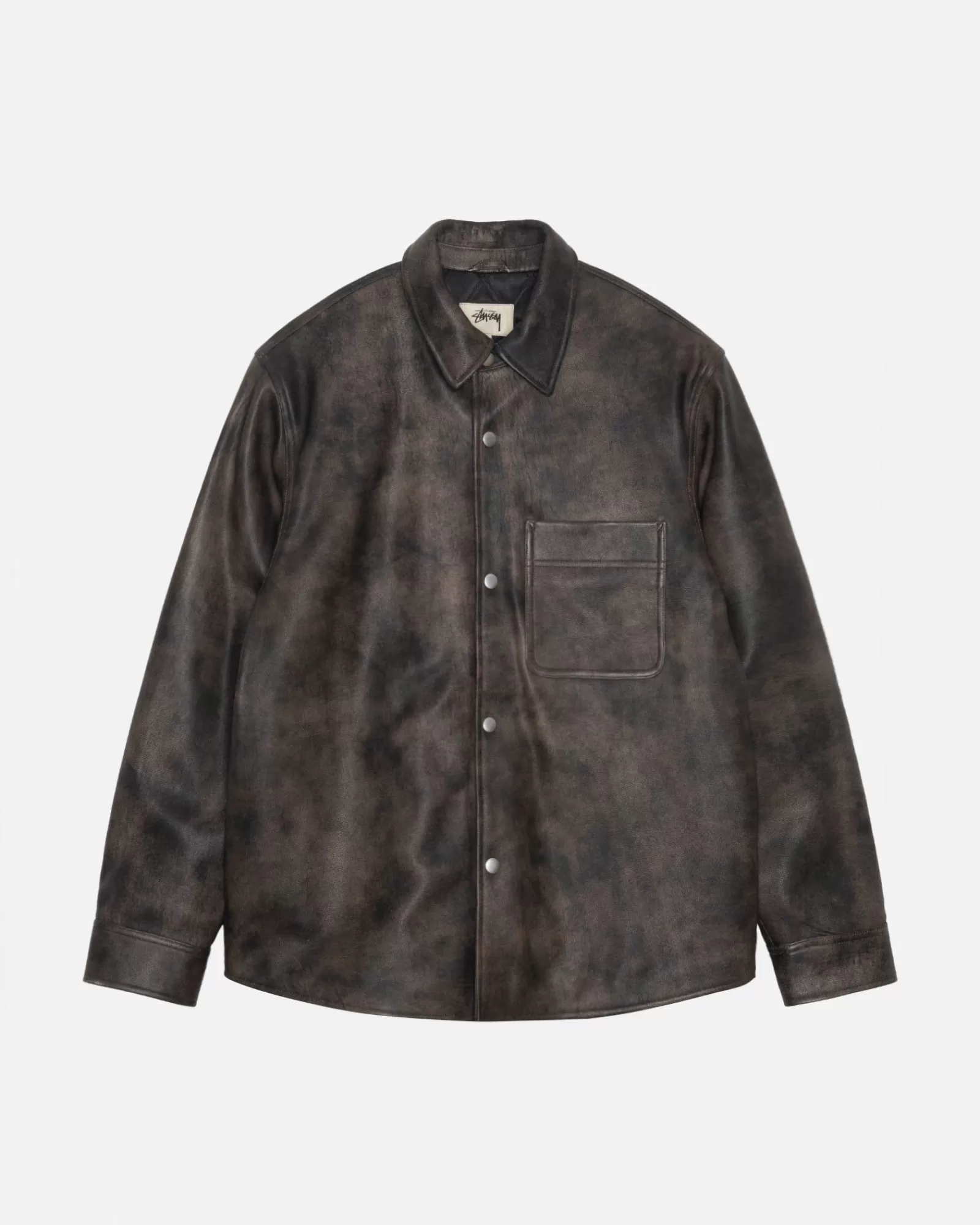 Stüssy Leather Overshirt Discount